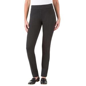 Hilary Radley Ponte Slim Leg Pants WMNS SZ M Dark Gray Pull-On Mid Rise Stretchy